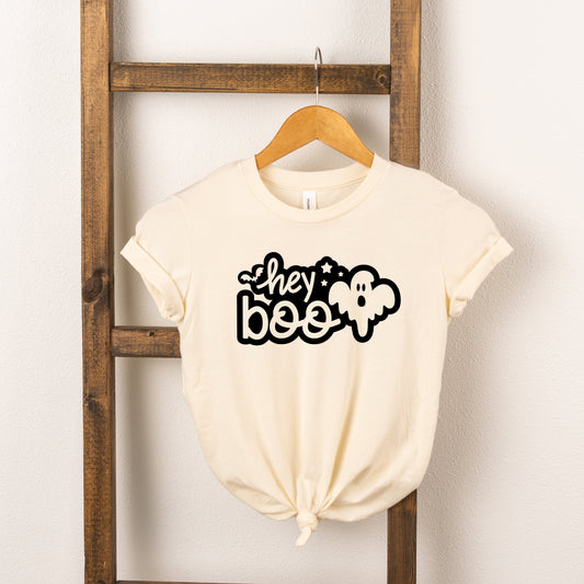 Hey Boo Ghost | Toddler Short Sleeve Crew Neck