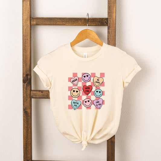 Candy Heart Smile Solid | Youth Short Sleeve Crew Neck