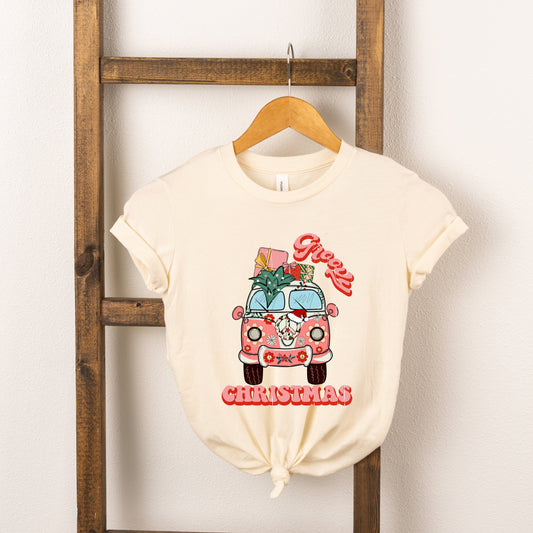 Retro Van Groovy Christmas | Youth Short Sleeve Crew Neck