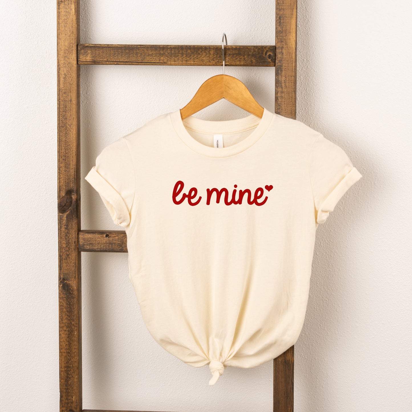 Be Mine Cursive Heart | Toddler Short Sleeve Crew Neck