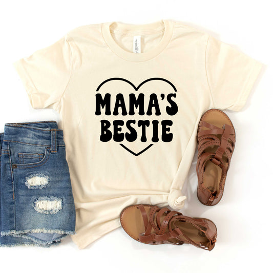 Mama's Bestie Heart | Youth Short Sleeve Crew Neck