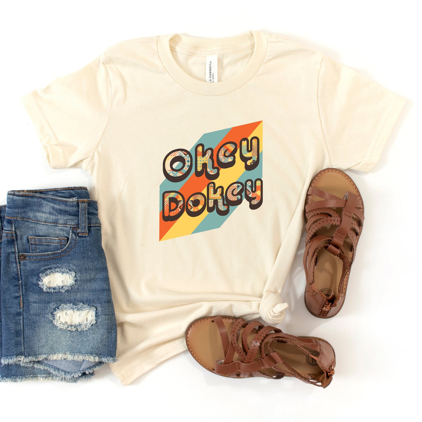 Okey Dokey Colorful | Youth Short Sleeve Crew Neck