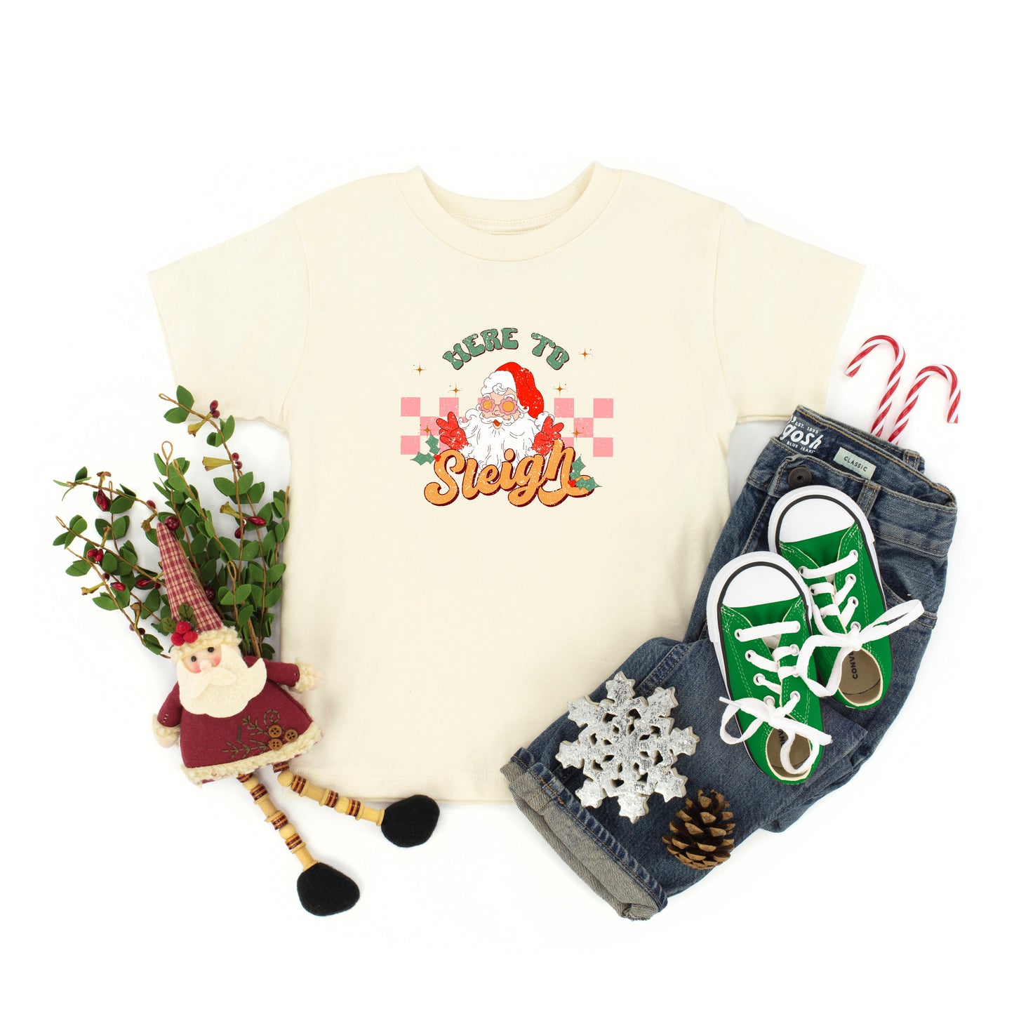 Here To Sleigh | Toddler Short Sleeve Crew Neck