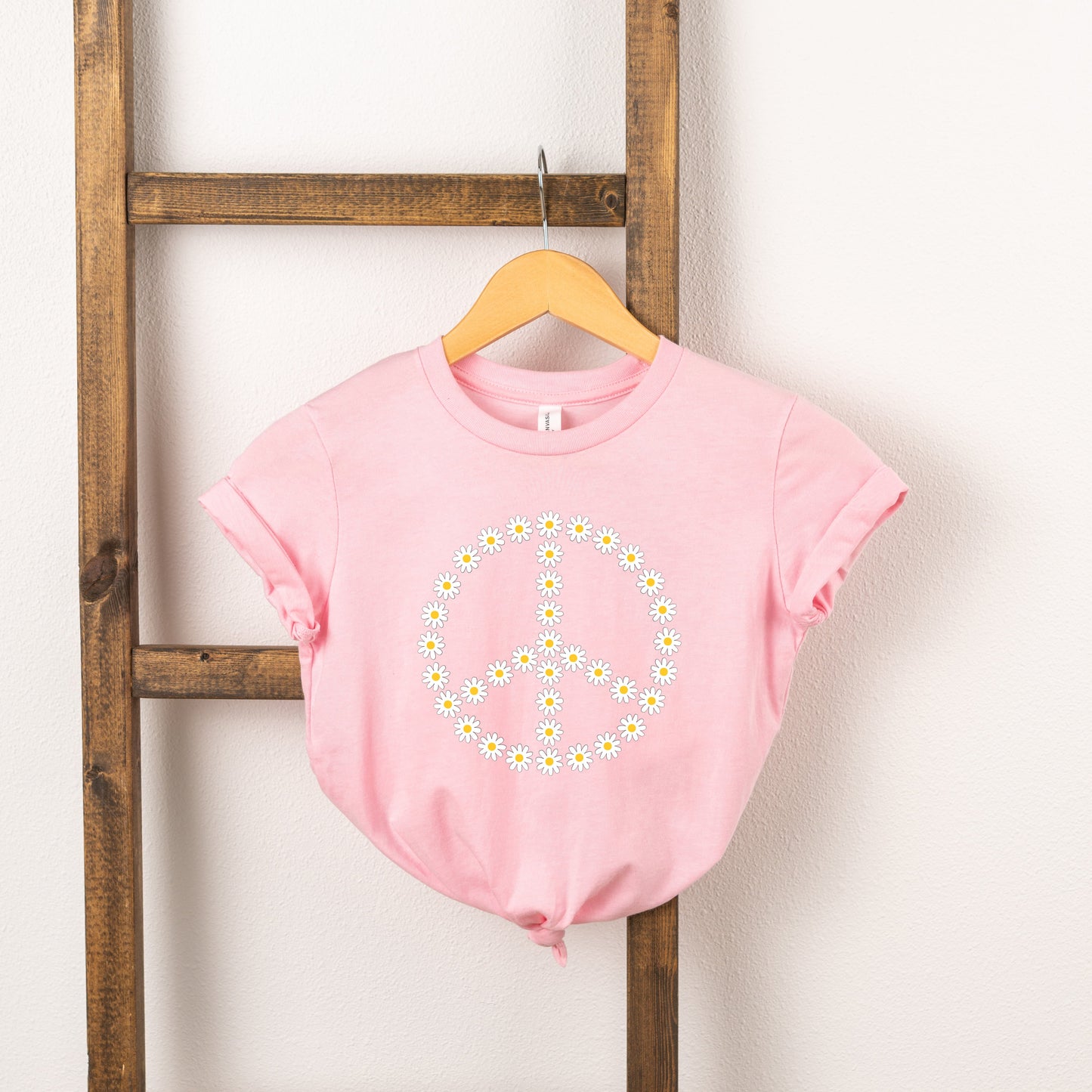 Daisy Peace Sign | Toddler Short Sleeve Crew Neck