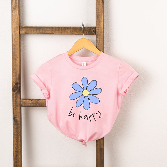 Be Happy Flower | Toddler Short Sleeve Crew Neck