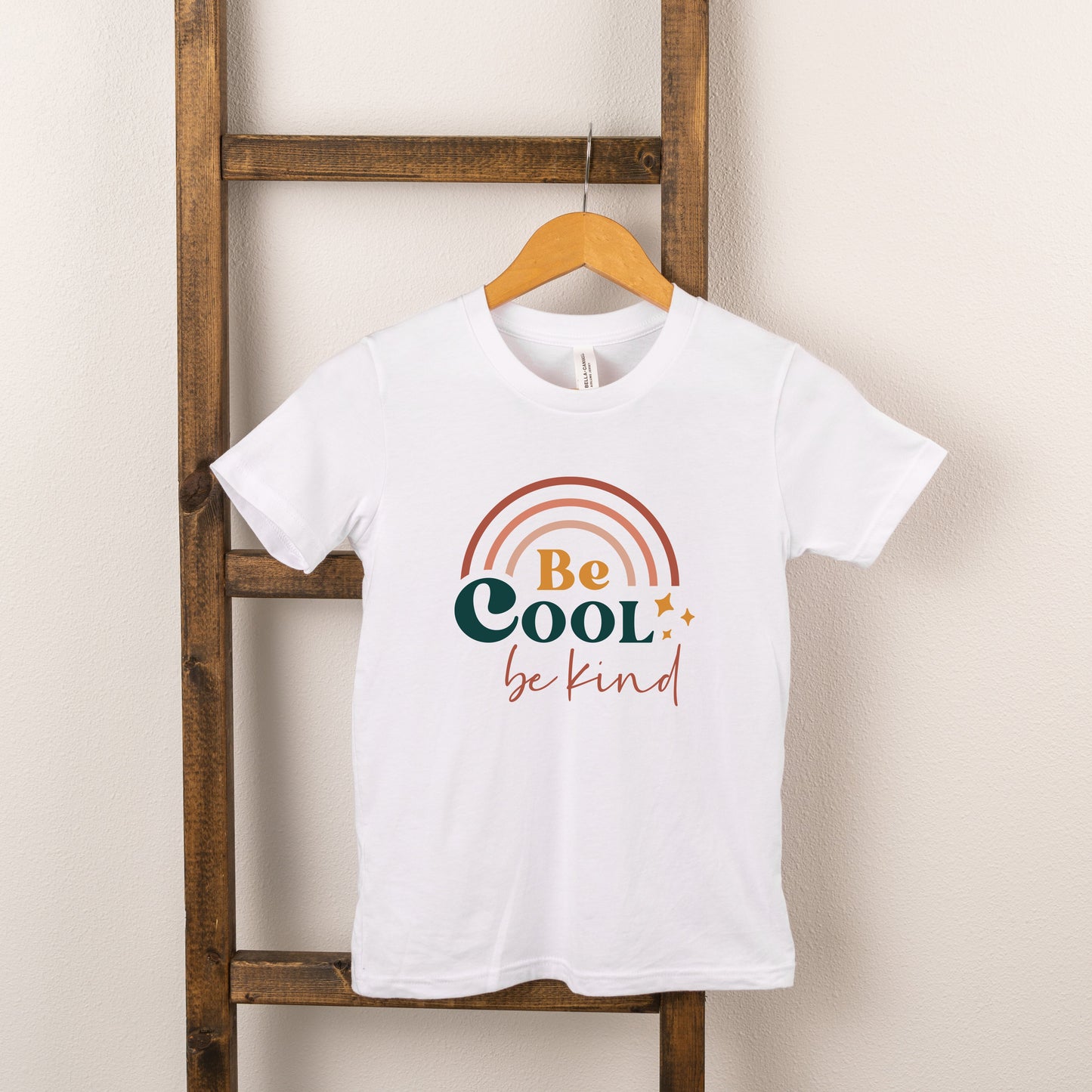 Be Cool Be Kind Rainbow | Toddler Short Sleeve Crew Neck
