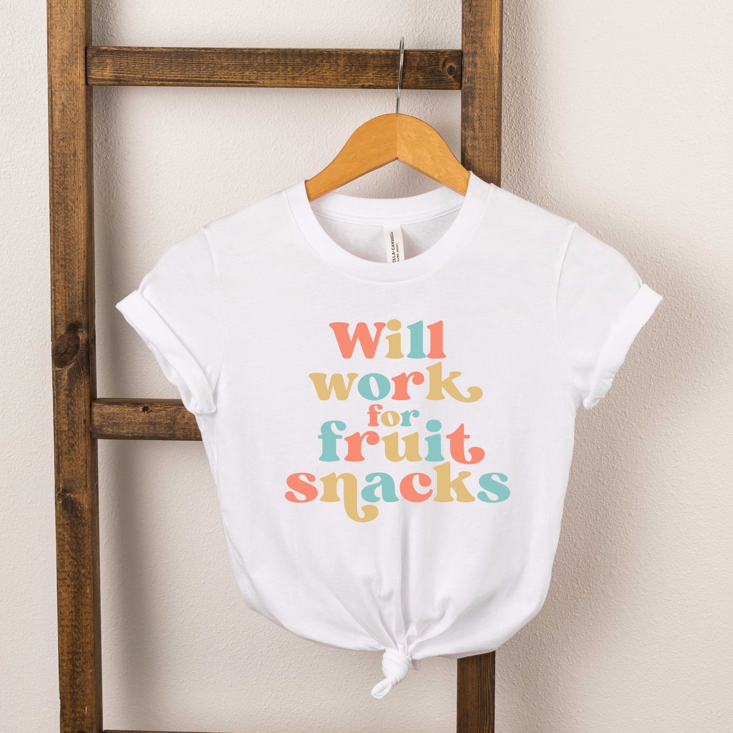 Work For Fruit Snacks Colorful | Toddler Short Sleeve Crew Neck