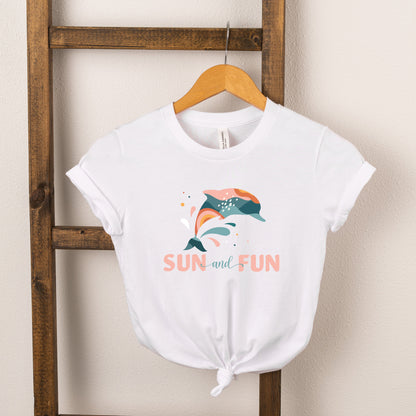 Boho Sun And Fun Dolphin | Toddler Short Sleeve Crew Neck