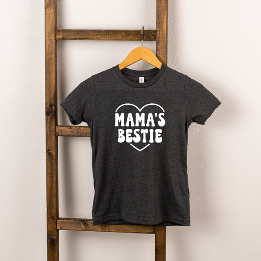 Mama's Bestie Heart | Toddler Short Sleeve Crew Neck