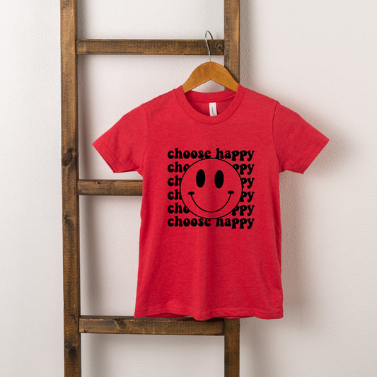 Choose Happy Smiley Face | Toddler Short Sleeve Crew Neck