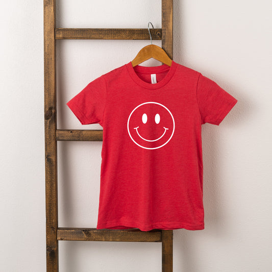 Smiley Face Outline | Toddler Short Sleeve Crew Neck