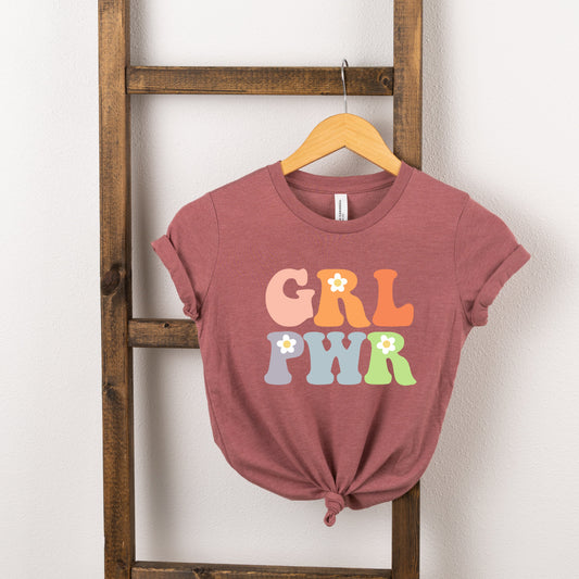 Girl Power Flowers | Toddler Short Sleeve Crew Neck