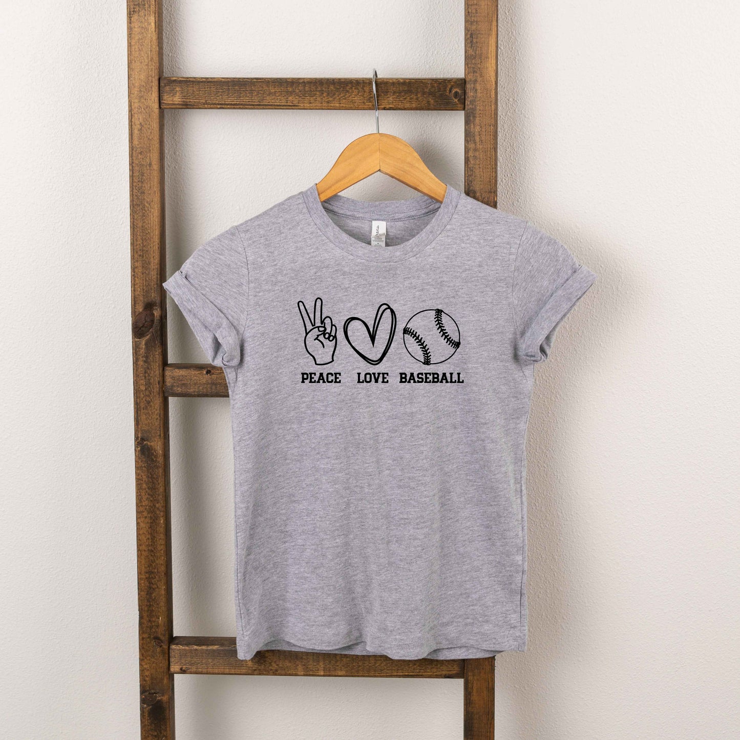 Peace Love Baseball | Toddler Short Sleeve Crew Neck