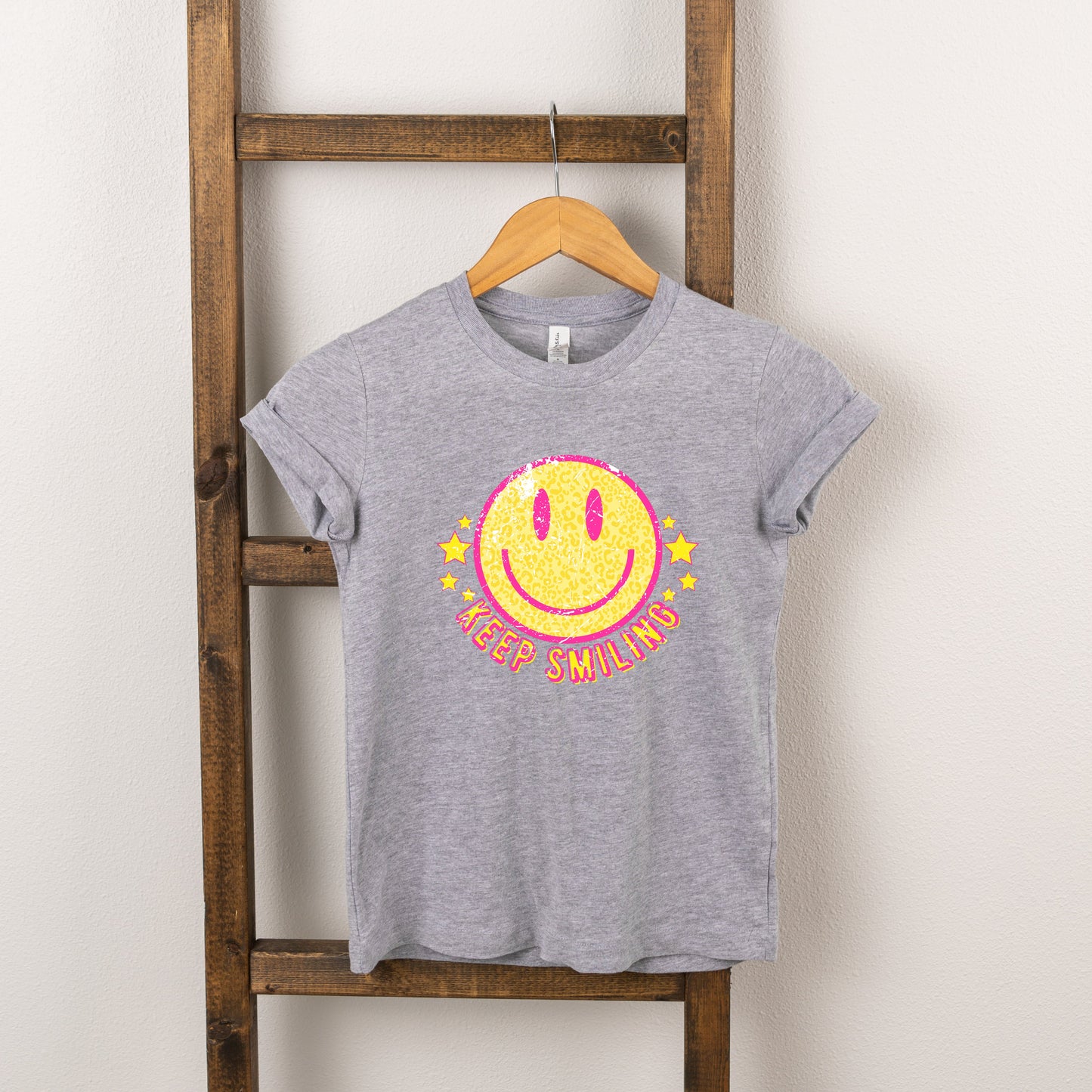 Keep Smiling Happy Face | Toddler Short Sleeve Crew Neck