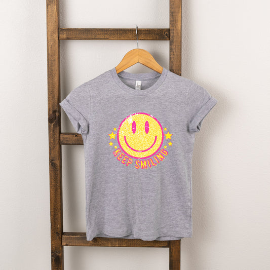 Keep Smiling Happy Face | Toddler Short Sleeve Crew Neck