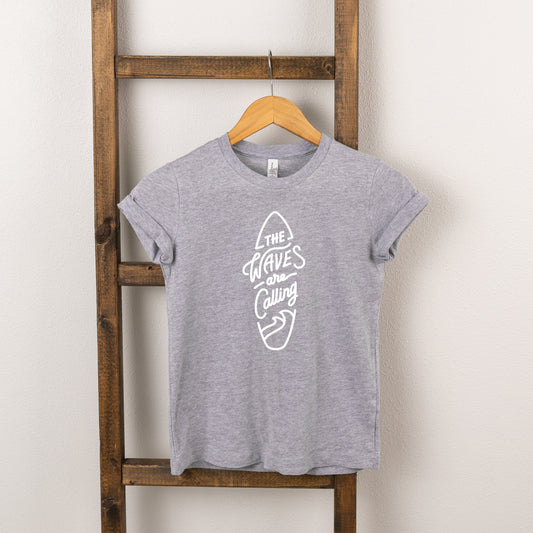 The Waves Are Calling Surf Board | Toddler Short Sleeve Crew Neck