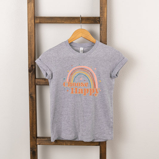 Choose Happy Rainbow | Toddler Short Sleeve Crew Neck