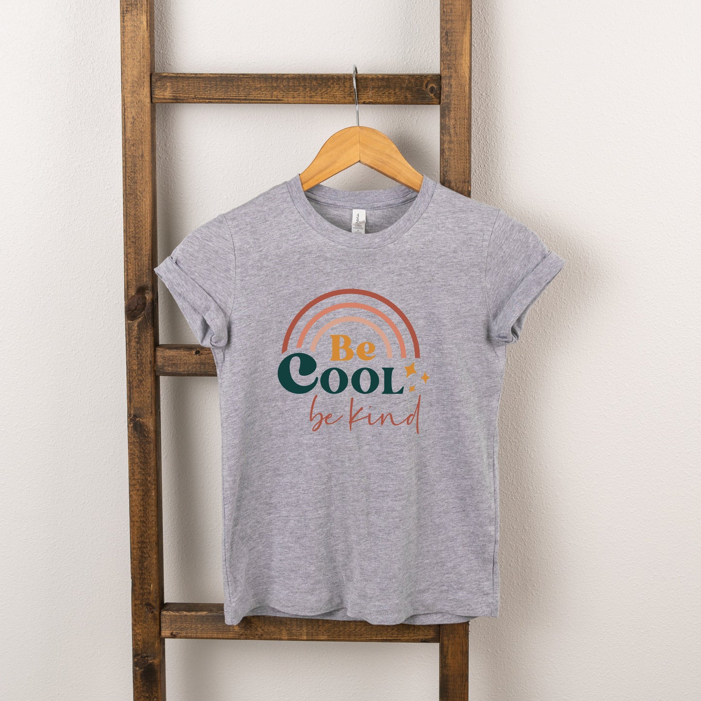 Be Cool Be Kind Rainbow | Toddler Short Sleeve Crew Neck