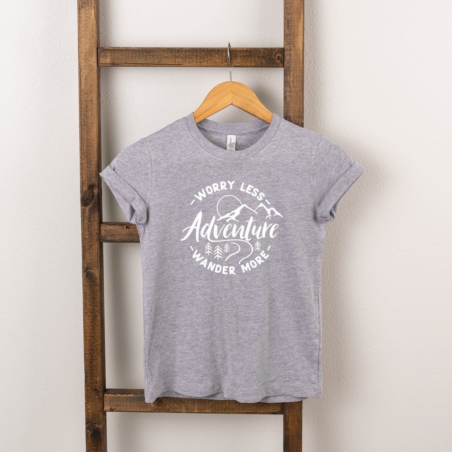 Worry Less Wander More | Toddler Short Sleeve Crew Neck