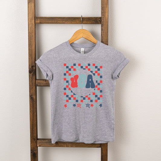 USA Checkerboard | Toddler Short Sleeve Crew Neck