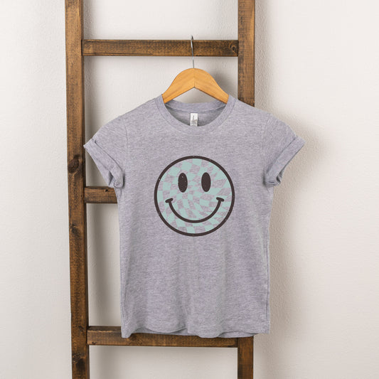 Checker Board Smiley Face | Toddler Short Sleeve Crew Neck