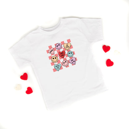 Candy Heart Smile Solid | Youth Short Sleeve Crew Neck