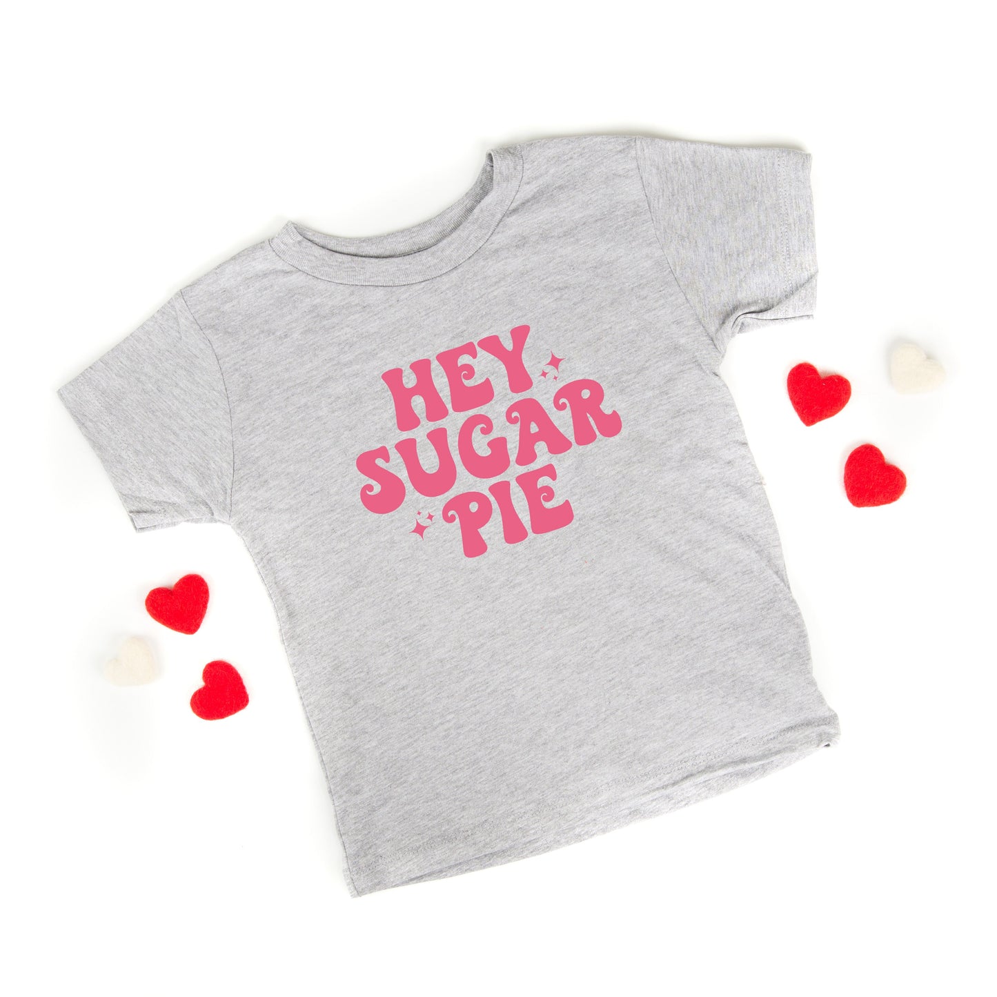 Hey Sugar Pie Stars Pink | Youth Short Sleeve Crew Neck