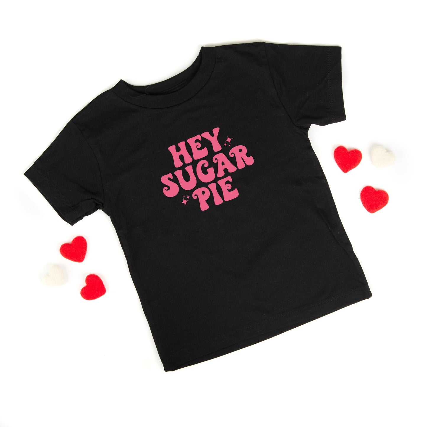 Hey Sugar Pie Stars Pink | Toddler Short Sleeve Crew Neck