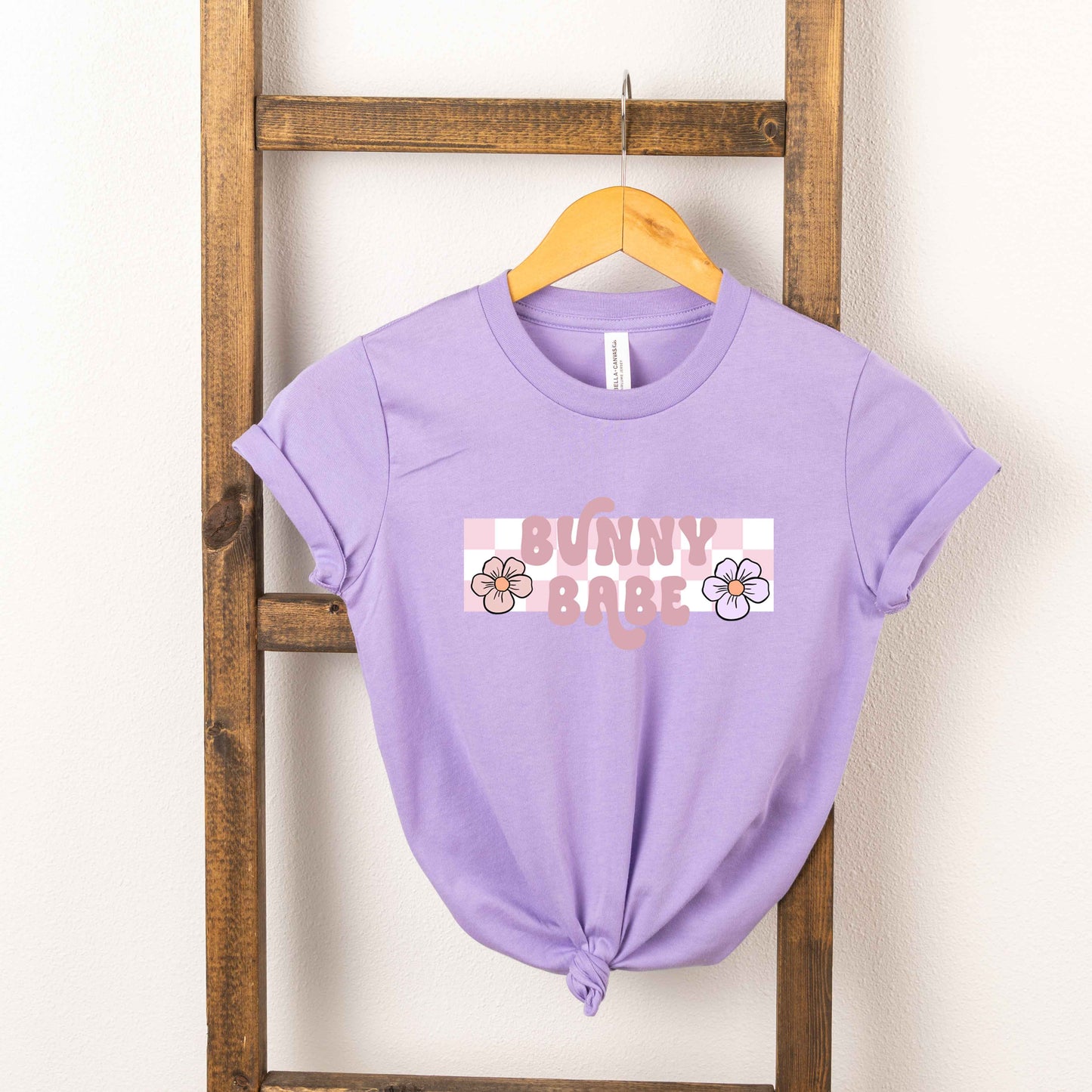 Bunny Babe Flowers | Youth Short Sleeve Crew Neck