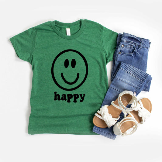 Happy Face | Youth Short Sleeve Crew Neck