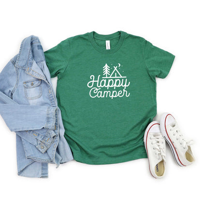 Happy Camper Tent | Youth Short Sleeve Crew Neck