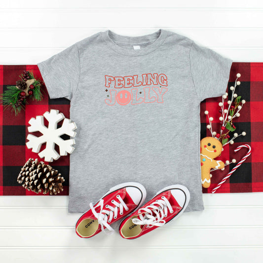Feeling Jolly Smiley Face | Toddler Short Sleeve Crew Neck