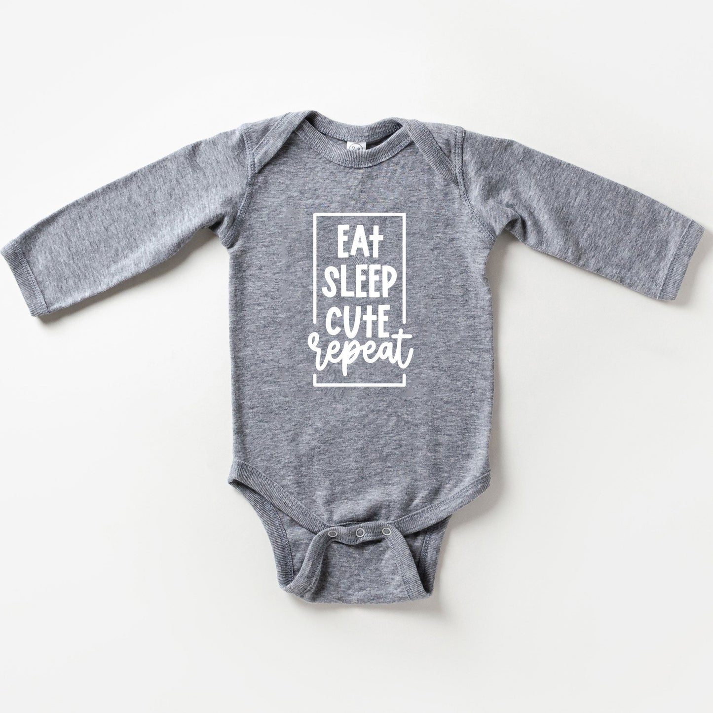 Eat Sleep Cute Repeat | Baby Long Sleeve Onesie