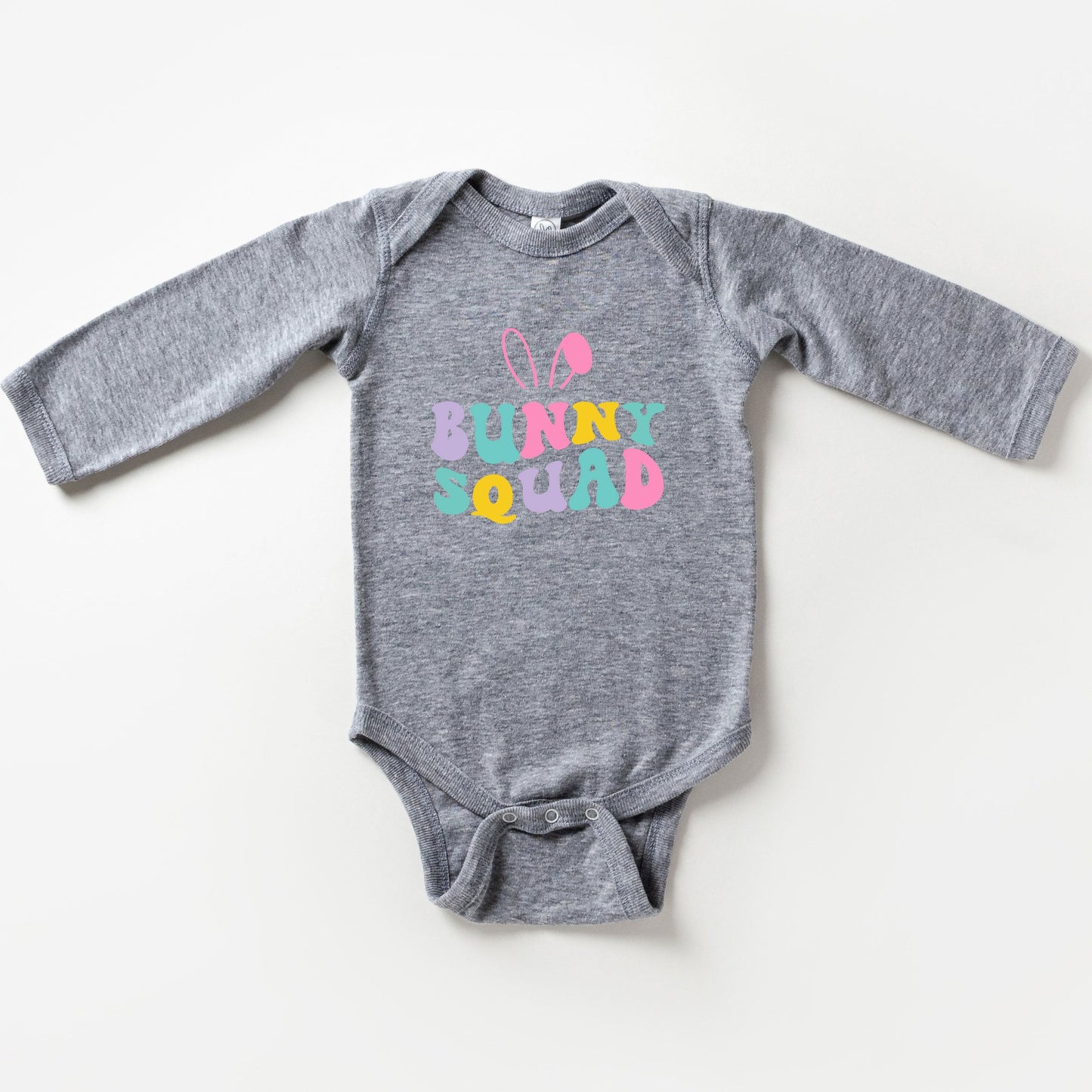 Bunny Squad Colorful | Baby Long Sleeve Onesie