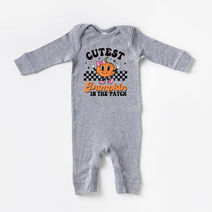 Cutest Pumpkin Checkered | Baby Graphic Romper