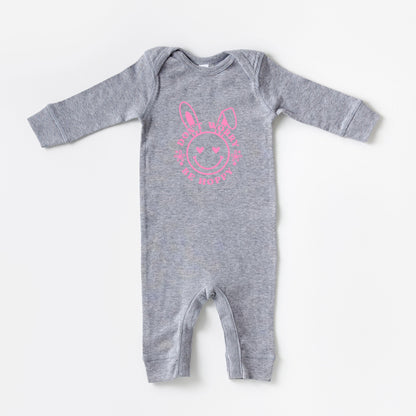 Don't Worry Be Hoppy Smiley Bunny | Baby Romper