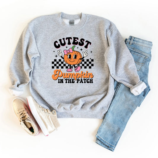 Cutest Pumpkin Checkered | Youth Graphic Sweatshirt