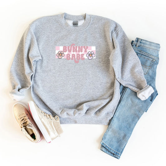 Bunny Babe Flowers | Youth Sweatshirt