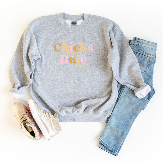 Chicks Rule Colorful | Youth Sweatshirt