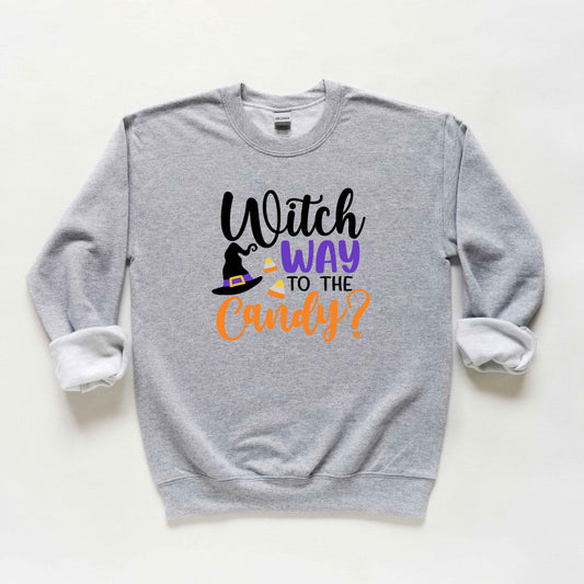 Witch Way To The Candy | Youth Graphic Sweatshirt