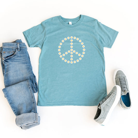 Daisy Peace Sign | Youth Short Sleeve Crew Neck