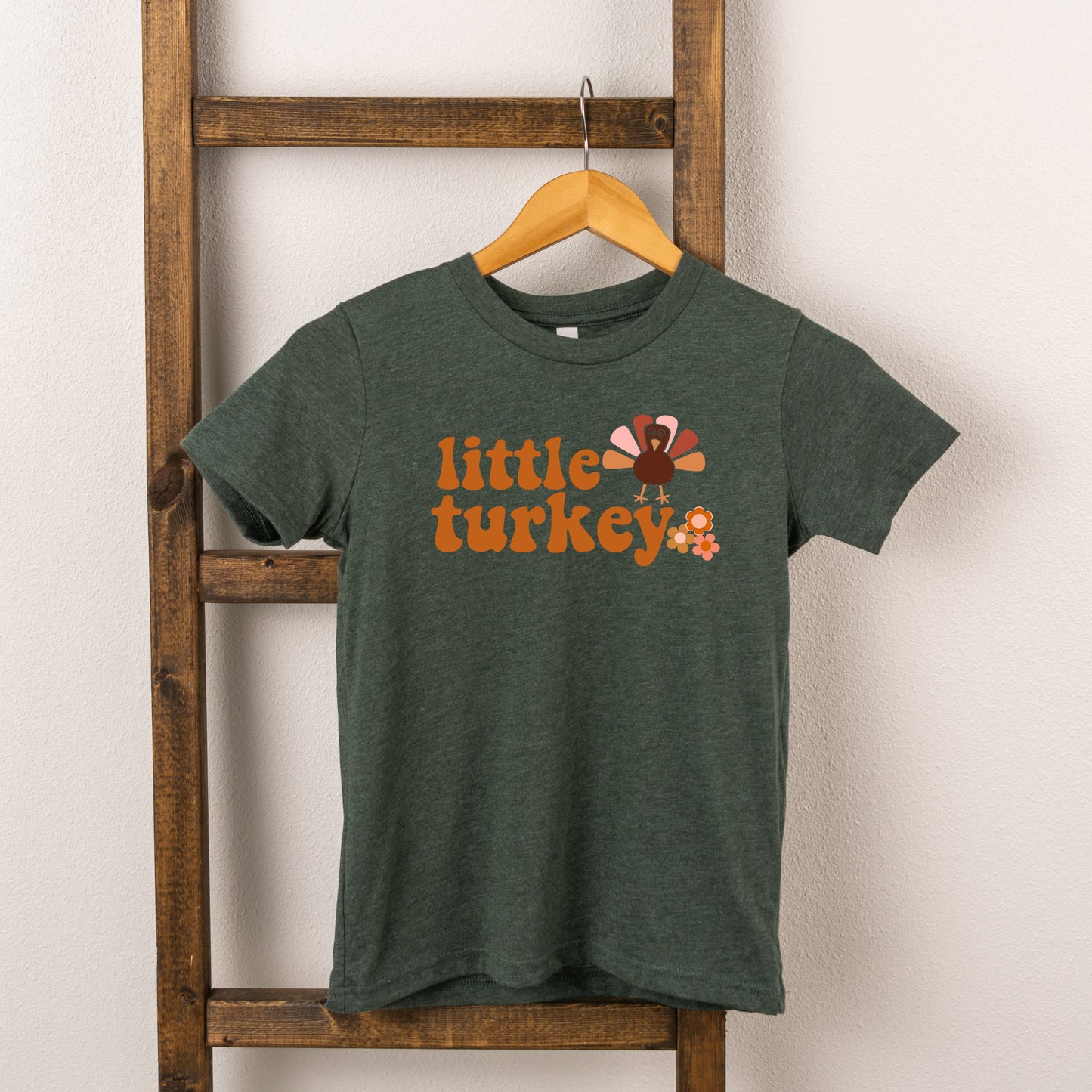 Little Turkey Flowers | Toddler Short Sleeve Crew Neck