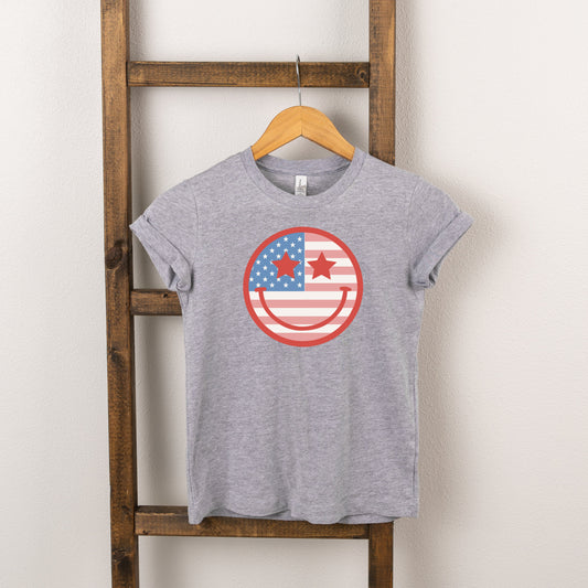 Flag Smiley Face | Toddler Short Sleeve Crew Neck