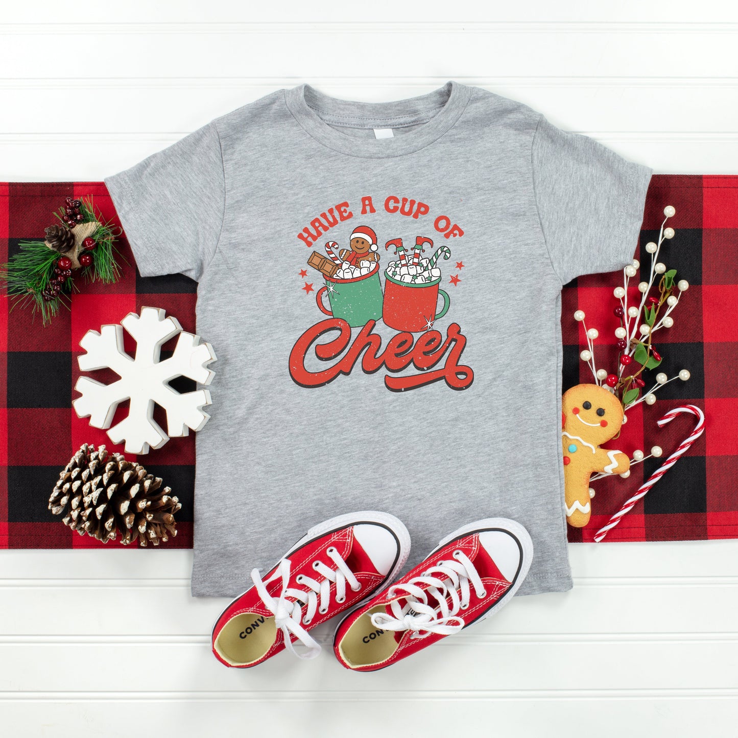 Retro Cup Of Cheer | Toddler Short Sleeve Crew Neck