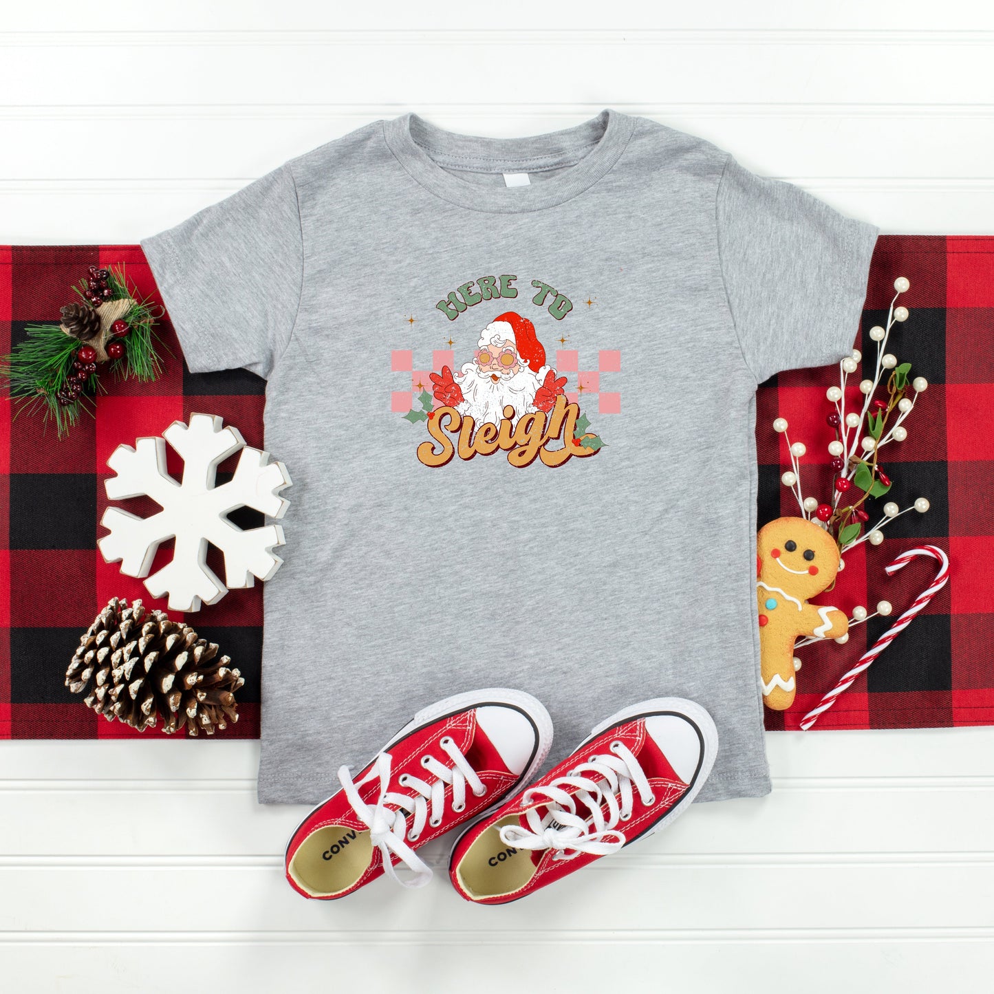 Here To Sleigh | Toddler Short Sleeve Crew Neck