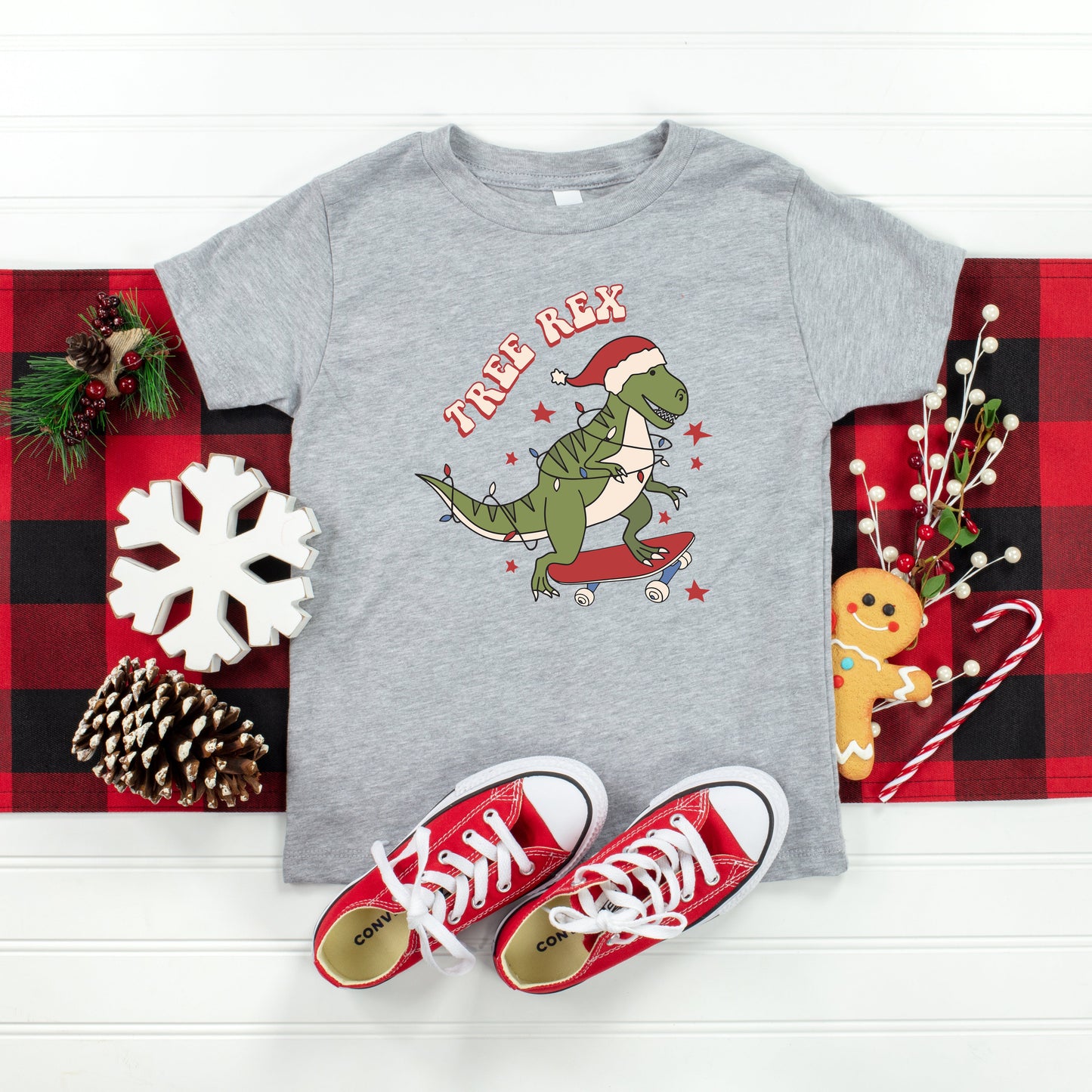 Tree Rex Skateboard | Toddler Short Sleeve Crew Neck