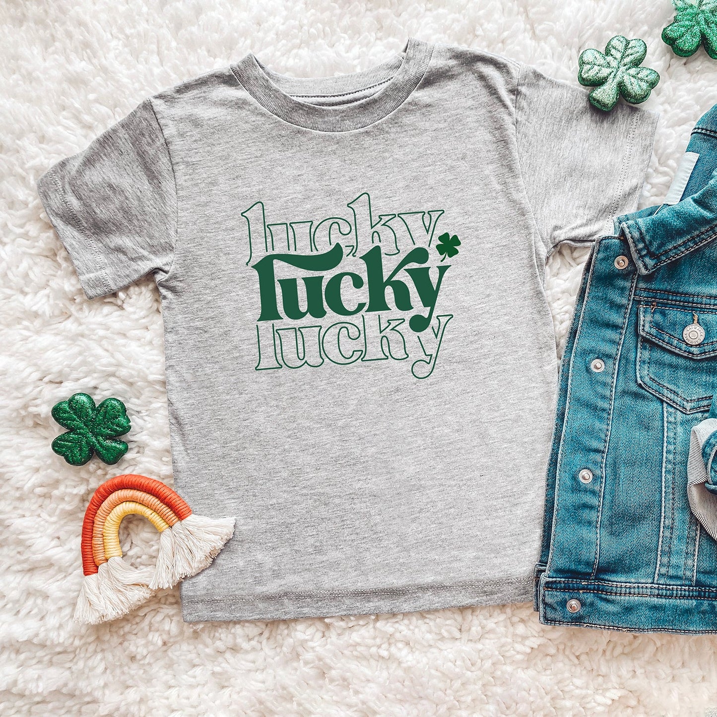 Lucky Clover Stacked | Toddler Short Sleeve Crew Neck