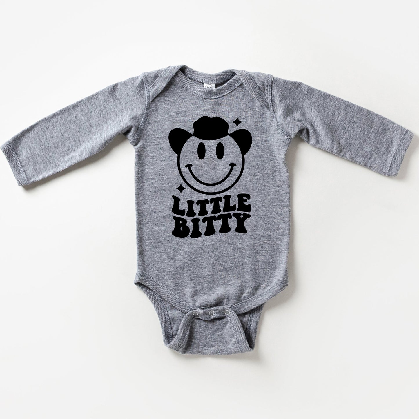 Little Bitty Smiley | Baby Long Sleeve Onesie