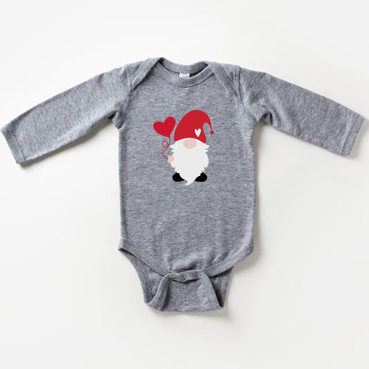 Balloon Heart Gnome | Baby Long Sleeve Onesie