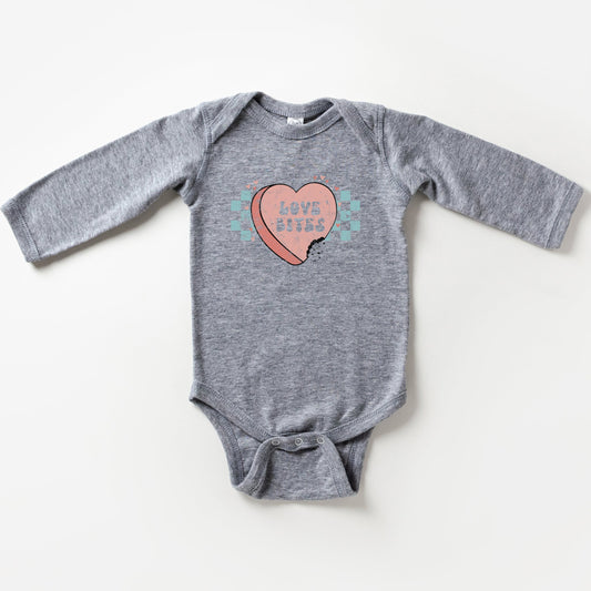 Love Bites Candy Heart | Baby Long Sleeve Onesie